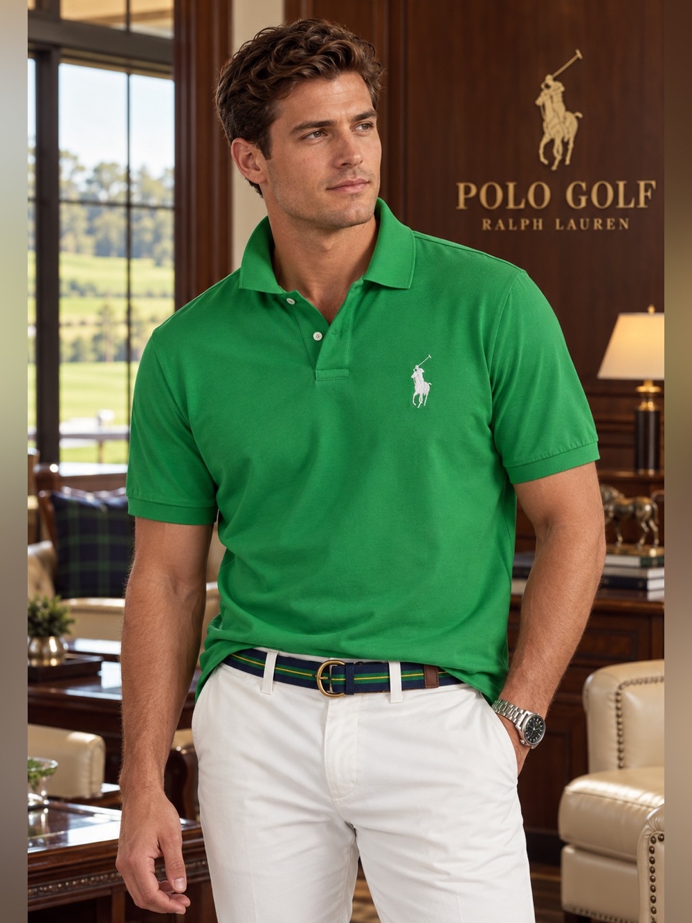 Polo Golf Ralph Lauren Big Pony Performance Polo Green L Pro Fit